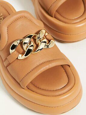 Alba Moda Leather Hardware Slides